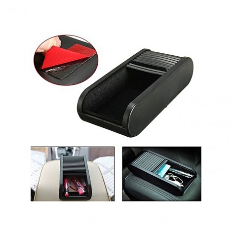 Boite de rangement supplémentaire pour Voiture NOIR , Vide-poche avec porte  coulissante - S2A MARKET SARL