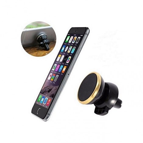 Magnetic Car Air Vent for Mobile Devices BLACK with GOLD