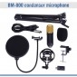 BM800 Studio condensateur Microphone bras support