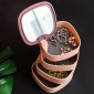 Jewelry Storage Box With Rotating Mirror Jewelry Stud Earrings Ring Jewelry Box