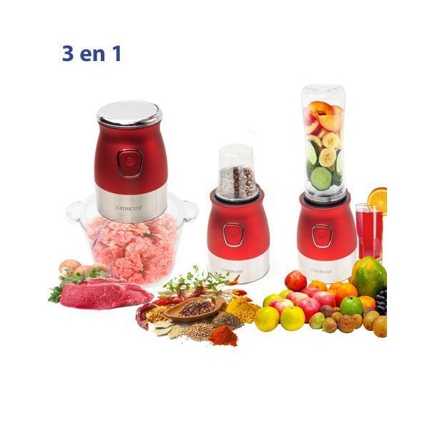 3 en 1 Blender - Moulin & Hachoir en Verre - Moteur en Acier inoxydable -  S2A MARKET SARL