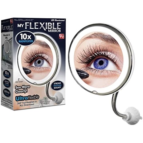 Miroir lumineux flexible rond , loupe