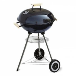 BARBECUE À CHARBON AVEC COUVERCLE ET ROULETTES ALGON NOIR (Ø 45 CM) ACIER ÉMAILLÉ (RECONDITIONNÉ C)