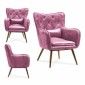 FAUTEUIL ROSE VELOURS (68 X 92 X 70 CM)