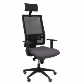 CHAISE DE BUREAU AVEC APPUI-TÊTE P&C HORNA BALI GRIS FONCÉ