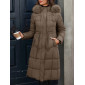 Veste longue à capuche rembourée pour femme