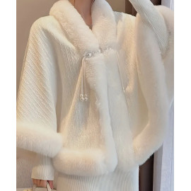 Châle Cape Élégant en Fausse Fourrure pour Femmes