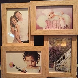 Cadre Multi-photos familial - 4 photos -en bois